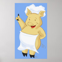 Pig Koch Tragen Schürze Plakat drucken