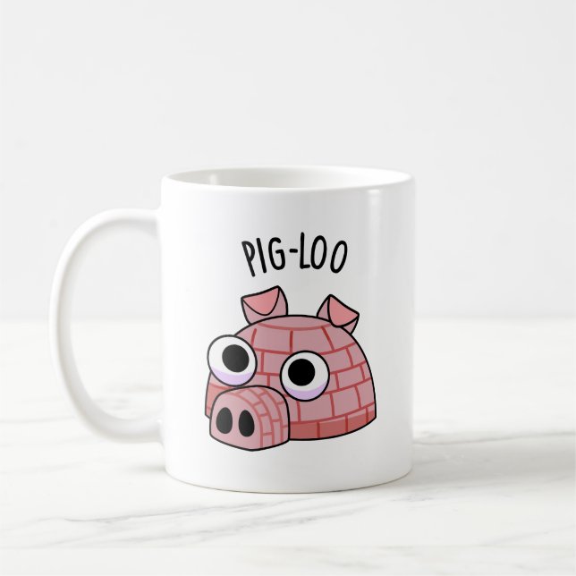 Pig-loo Funny Iglu Pun Kaffeetasse (Links)