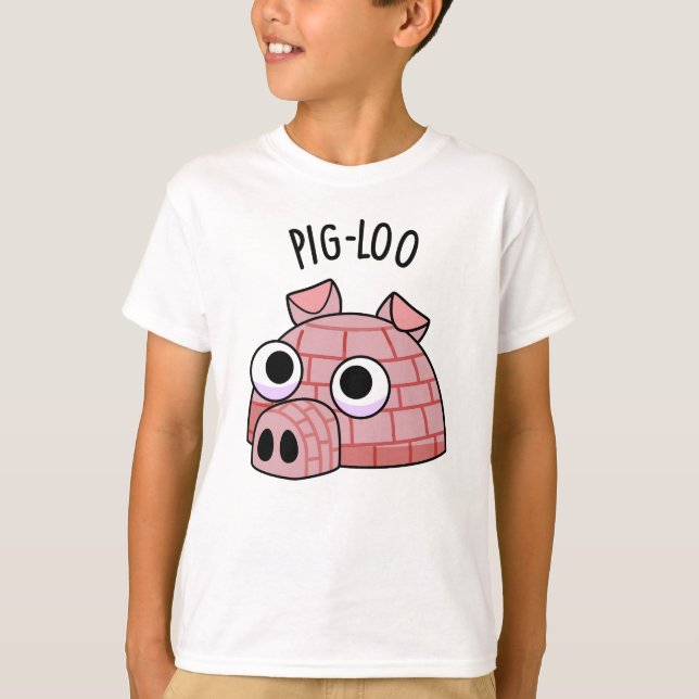 Pig-loo Funny Iglu Pun T-Shirt (Vorderseite)
