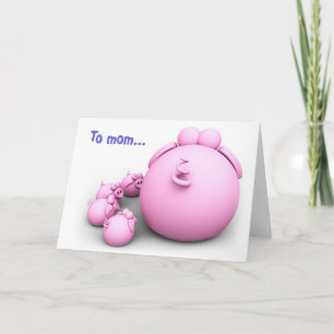 Pig-Mama-Grußkarte Karte