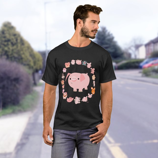 Pig Mandala T - Shirt vorne (Von Creator hochgeladen)