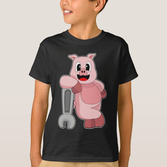 Pig Mechanic Wrench T-Shirt (Vorderseite)