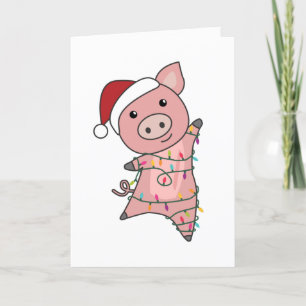 Pig Merry Christmas Animals Pigs Adult Cloth Face Feiertagskarte