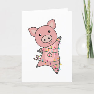 Pig Merry Christmas Animals Pigs Adult Cloth Face Feiertagskarte