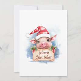 Pig Merry Christmas Feiertagskarte