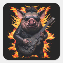 Pig Metal Gitarre ich Ham Rock und Roll Musiker he