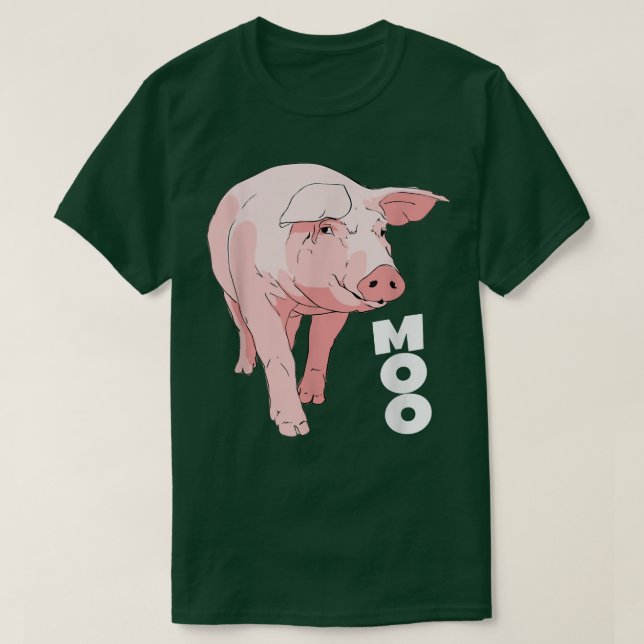 Pig Moo Funny Cow4590 T-Shirt (Design vorne)