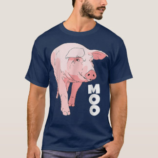 Pig Moo Funny Cow 4589 T-Shirt
