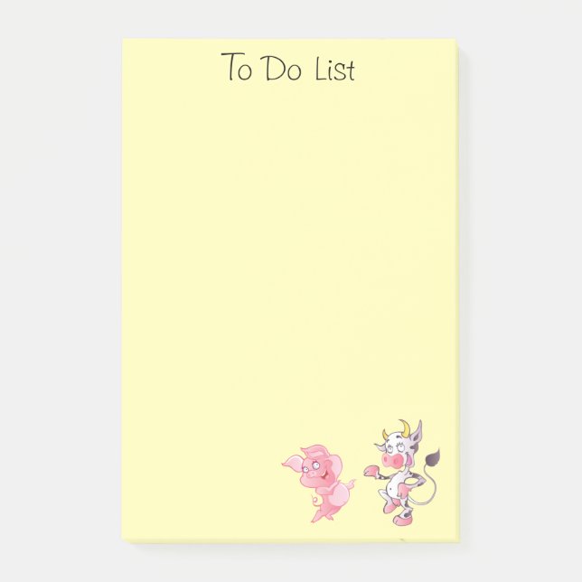Pig n' Bull Farm Life Post-it® Notes 4 x 6 Post-it Klebezettel (Vorderseite)