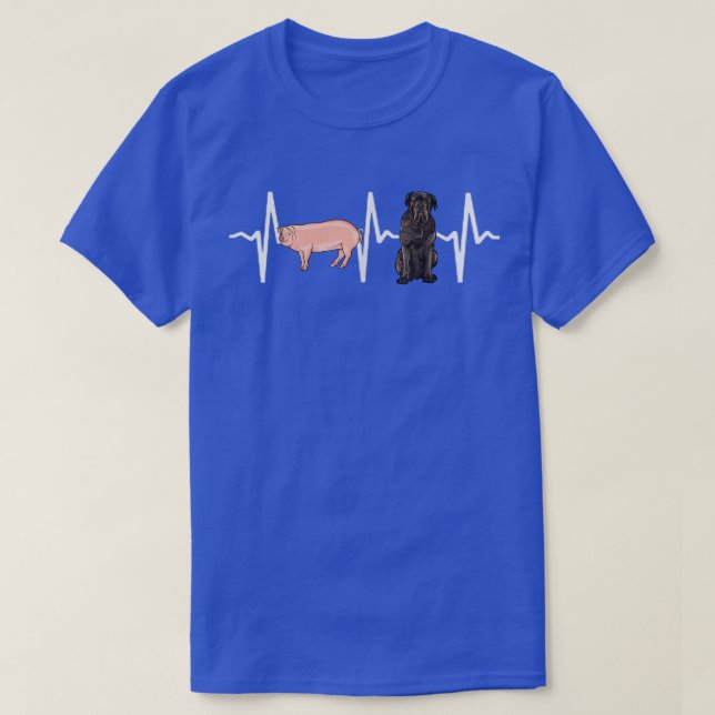 Pig Neapolitan Mastiff Heartbeat Dog Lover T-Shirt (Design vorne)