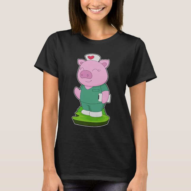 Pig Nurse Notepad T-Shirt (Vorderseite)