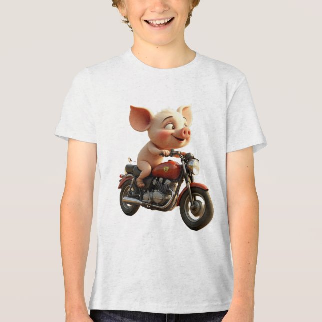 pig on a hog Tri-Blend shirt (Vorderseite)