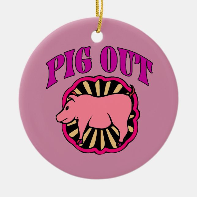 Pig Out Christmas Tree Keramik Ornament (Vorne)