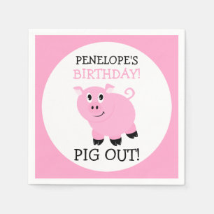Pig Out Es ist ein Party Personalisiertes Pink Pig Serviette