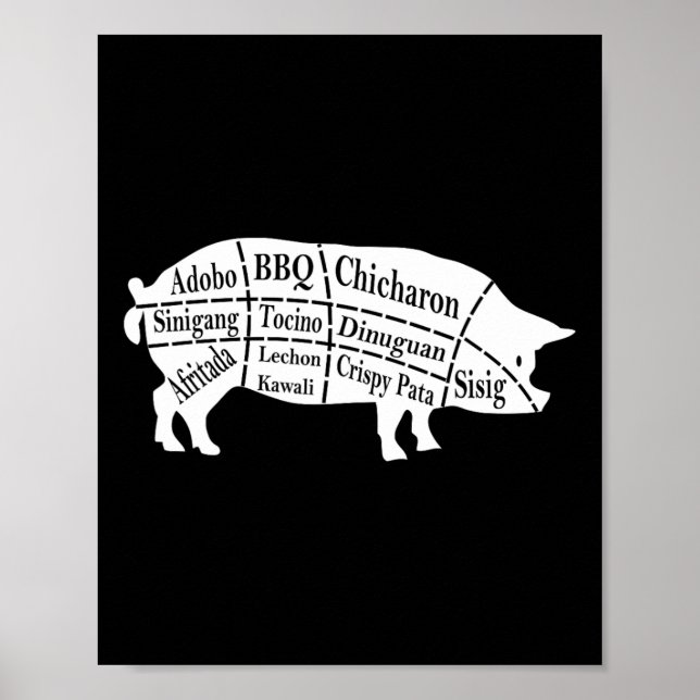 Pig Parts Filipino Food Grillen Pinoy Adobo Funny  Poster (Vorne)