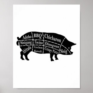 Pig Parts Filipino Food Grillen Pinoy Adobo Funny  Poster
