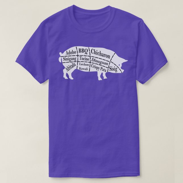 Pig Parts Filipino Food GRILLEN Pinoy Adobo Funny  T-Shirt (Design vorne)