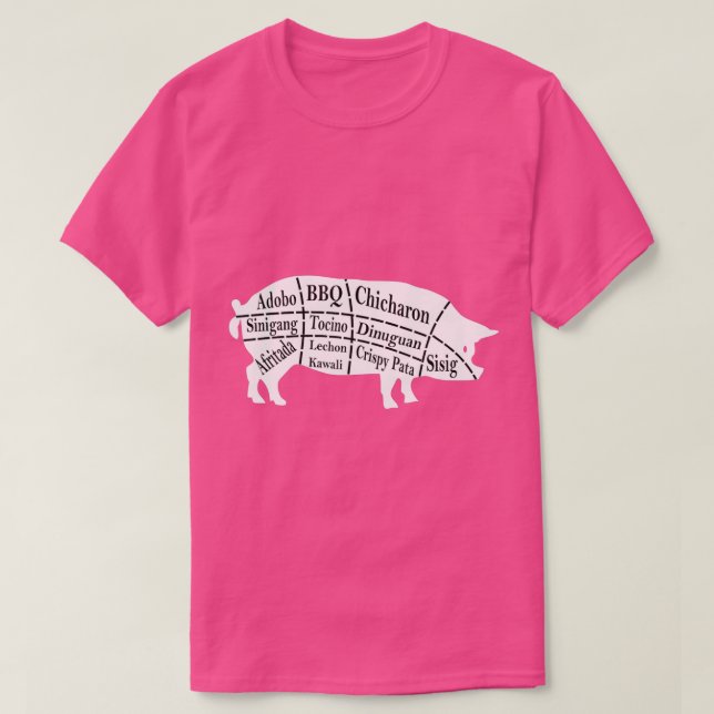 Pig Parts Filipino Food GRILLEN Pinoy Adobo Funny  T-Shirt (Design vorne)