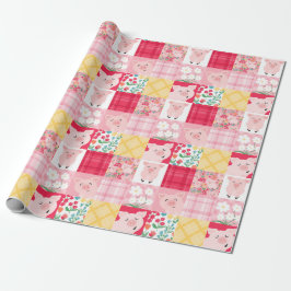 Pig Patchwork Floral Rustikale Geburtstagsparty Geschenkpapier