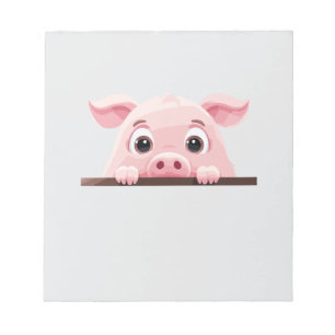 Pig Peeking Niedlich Adorable Funny Animal Cartoon Notizblock