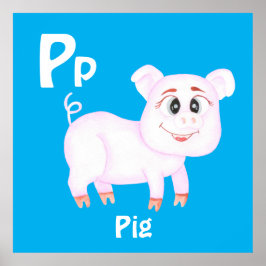 Pig personalisieren ABC: Letter P - Fügen Sie Ihre Poster