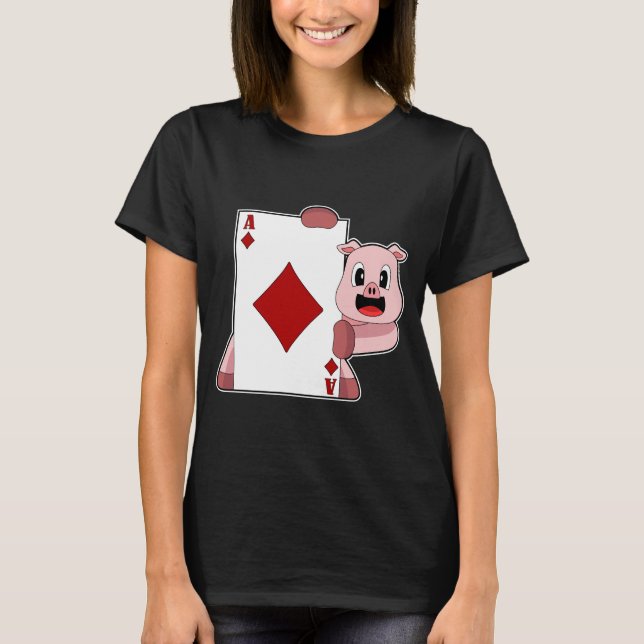 Pig Poker Poker Cards Card Game T-Shirt (Vorderseite)
