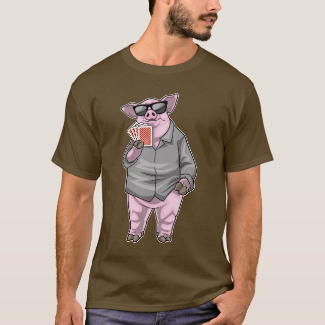 Pig-Poker-Poker-Karten T-Shirt (Vorderseite)