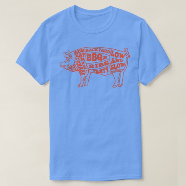 Pig, Pork, Meat & Food Lover Art For Grill & BBQ F T-Shirt (Design vorne)