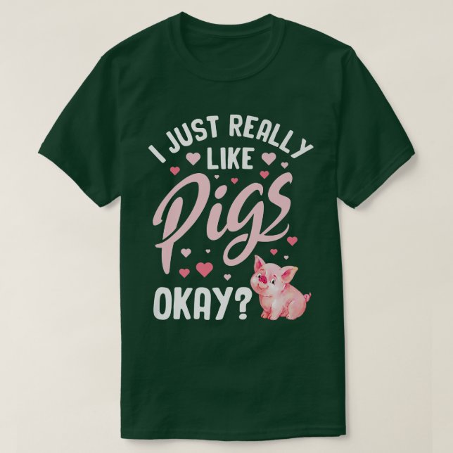 Pig Pork Piggy Piglet Boar Swine Hog Piglets Pink  T-Shirt (Design vorne)