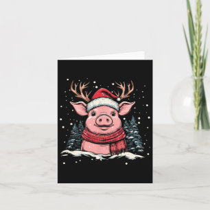Pig Rentier Weihnachtsmannmütze Weihnachten Weihna Karte