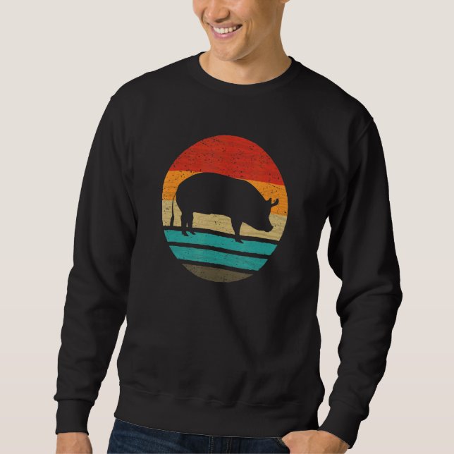Pig Retro Style Vintag Sweatshirt (Vorderseite)