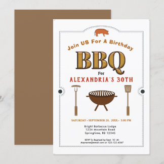 Pig Roast GRILLEN Barbecue Geburtstagsparty Einladung