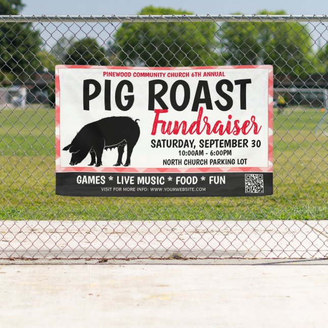 Pig Roast GRILLEN Grill Out Fundraiser Banner (Insitu)