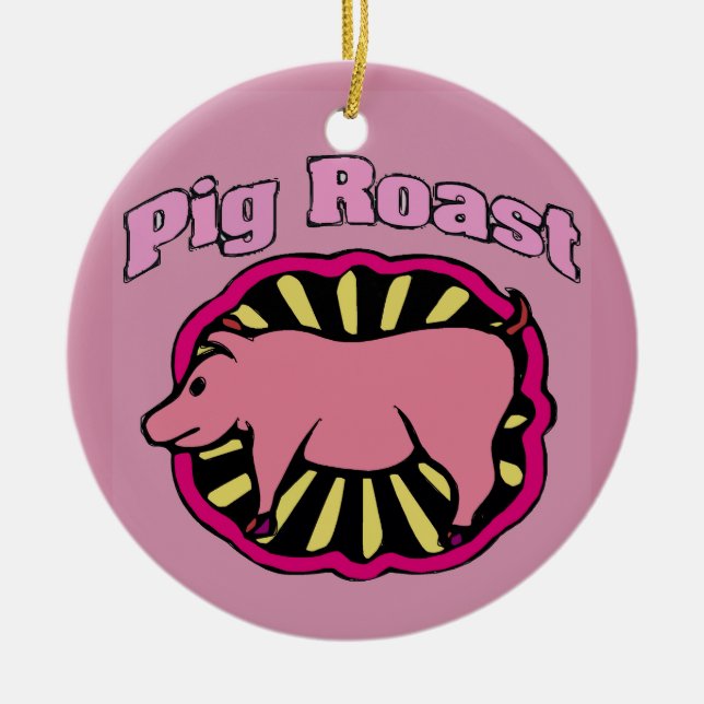 Pig Roast Weihnachtsbaum Keramikornament (Vorne)