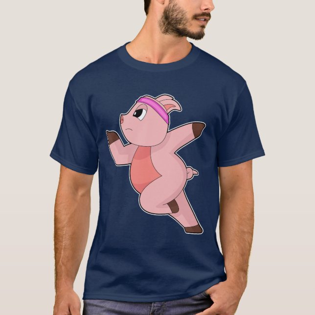Pig Runner Running Sports T-Shirt (Vorderseite)