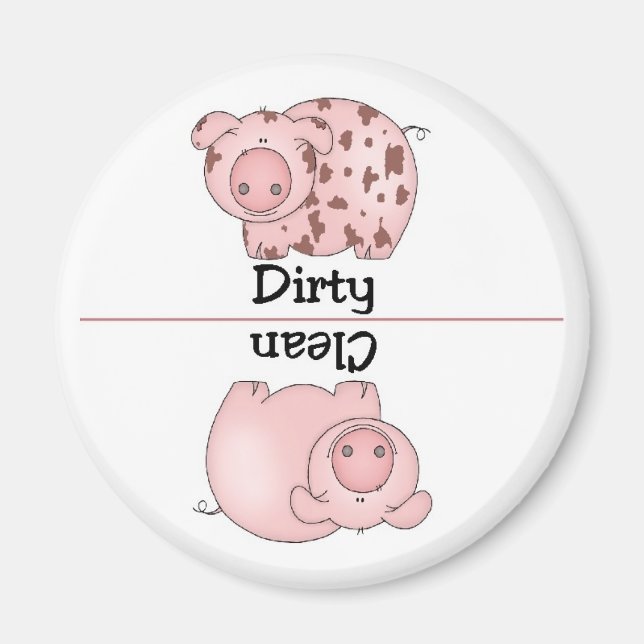 Pig Sauberes Geschirrspüler Magnet (Vorne)