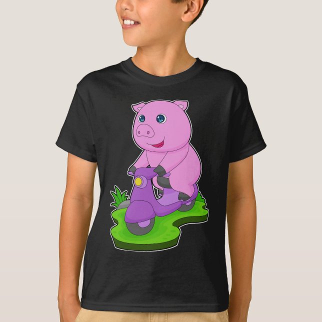 Pig Scooter T-Shirt (Vorderseite)