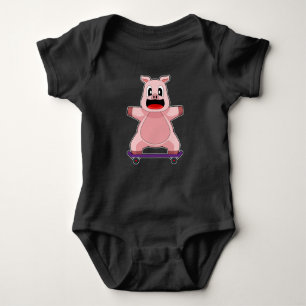 Pig-Skater-Skateboard Baby Strampler