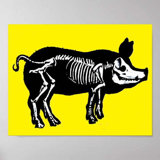 Pig-Skelettplakat Poster (Vorne)