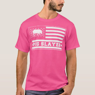 Pig Slayer USA American Flag Bogen Jagd Premium T-Shirt