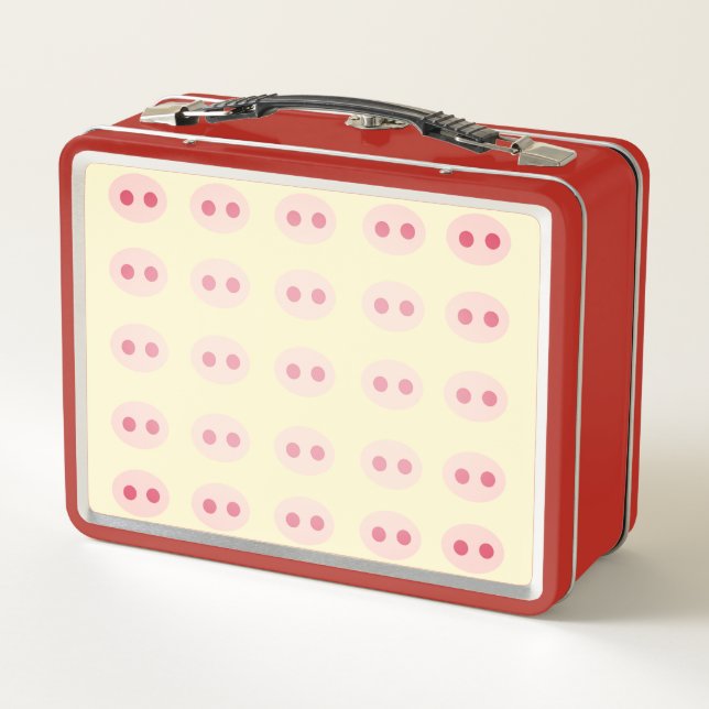 Pig Snouts Red Metal Lunchbox (Rückseite)