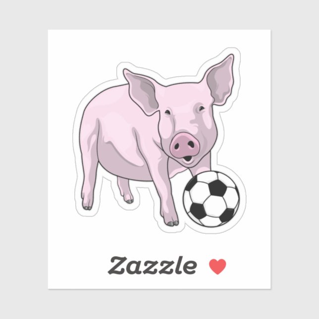 Pig Soccer Player Soccer Aufkleber (Blatt)
