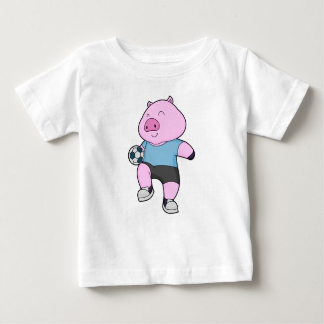 Pig Soccer Player Soccer Baby T-shirt (Vorderseite)