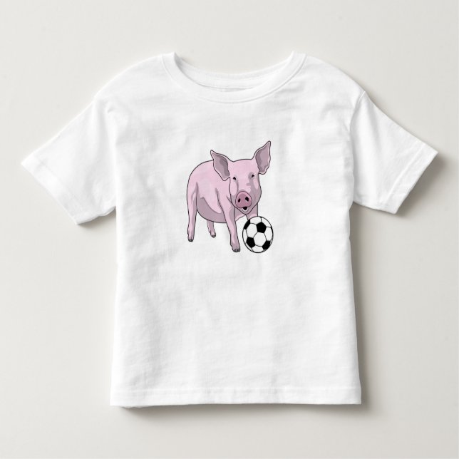 Pig Soccer Player Soccer Kleinkind T-shirt (Vorderseite)