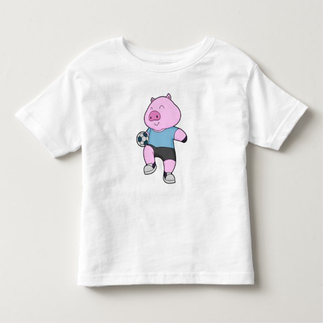 Pig Soccer Player Soccer Kleinkind T-shirt (Vorderseite)