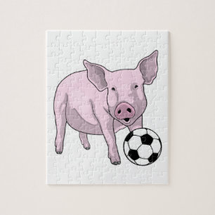 Pig Soccer Player Soccer Puzzle