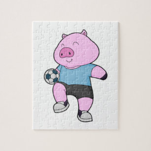 Pig Soccer Player Soccer Puzzle