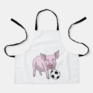 Pig Soccer Player Soccer Schürze