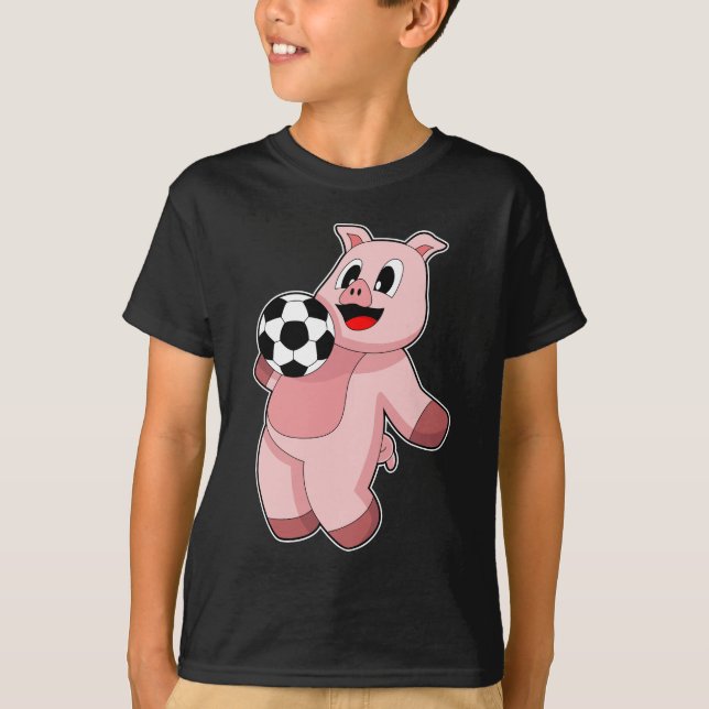 Pig Soccer player Soccer T-Shirt (Vorderseite)