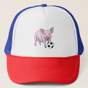 Pig Soccer Player Soccer Truckerkappe